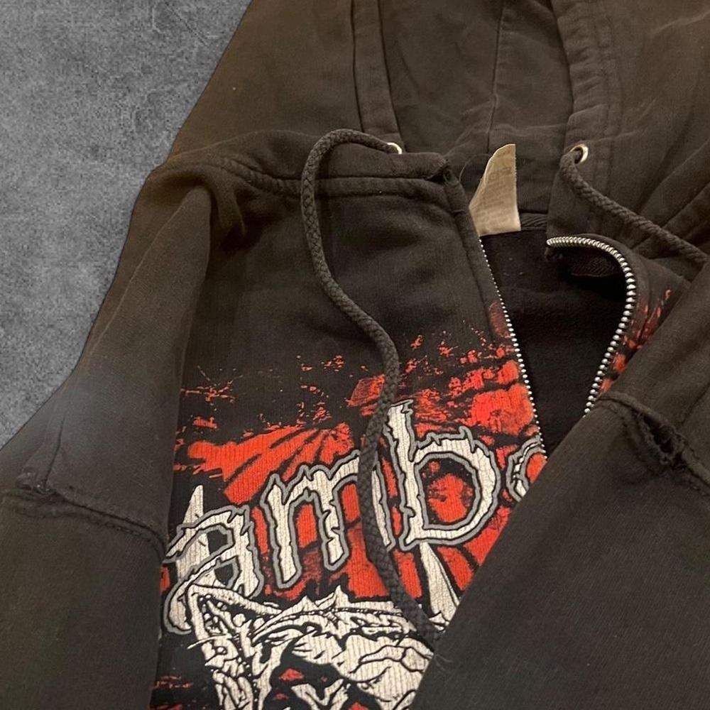 Lamb of God "Dead Seeds" Zip-Up Hoodie (2009) Distressed Band Y2K Large - Picture 7 of 7